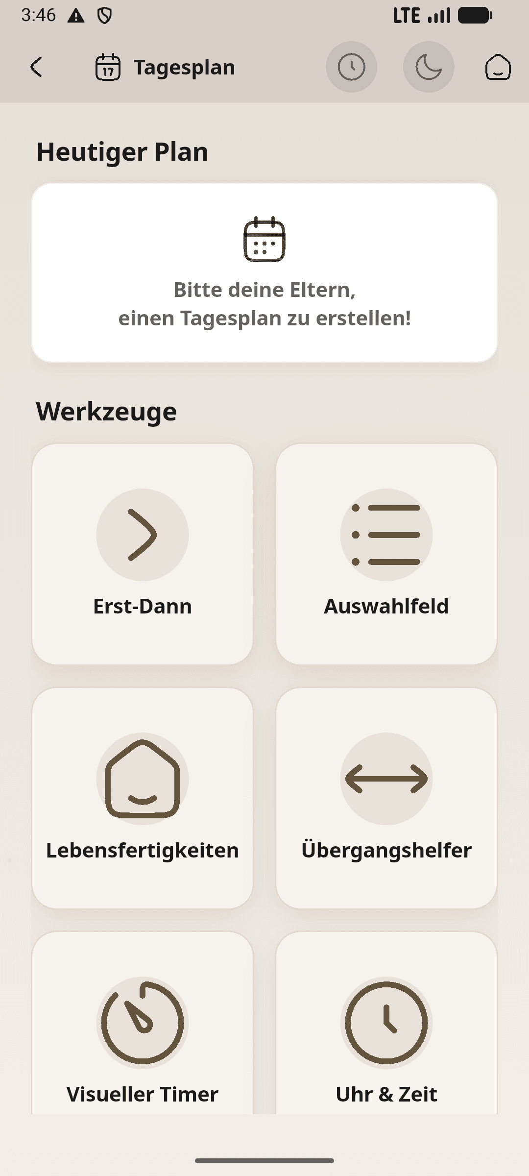 Visueller Tagesplan