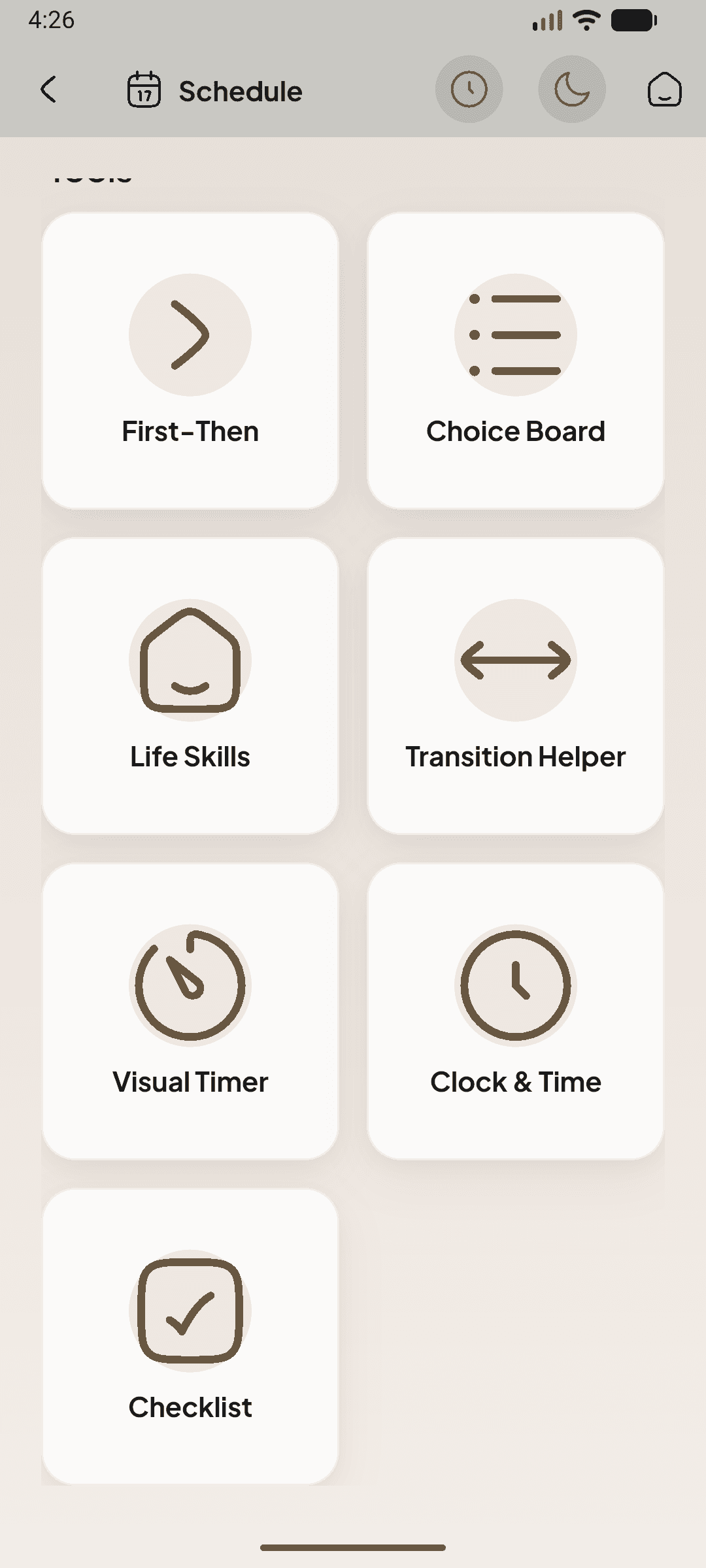 Vizuális napirend modul